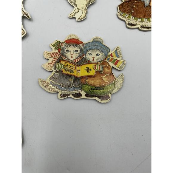 Vintage B. Shackman & Merrimack Alice In Wonderland & Kitty Ornaments Lot Of 6 - Picture 6 of 13